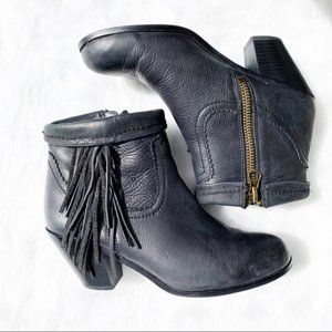 SAM EDELMAN Louie Fringe Cuffed Ankle Booties 9